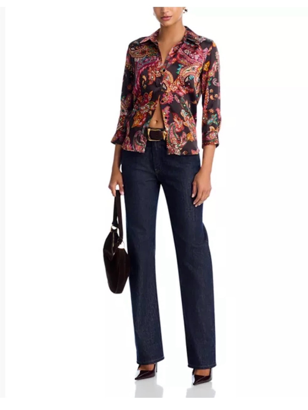 New L'AGENCE Dani 3/4 sleeve blouse 100% silk